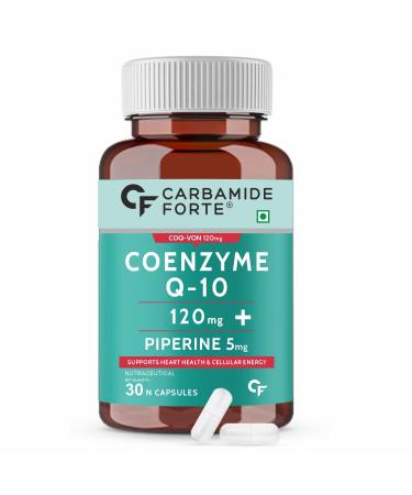 Coq10 Coenzyme Q10-120mg Capsule with Piperine 5mg Supplement 30 Veg Capsules
