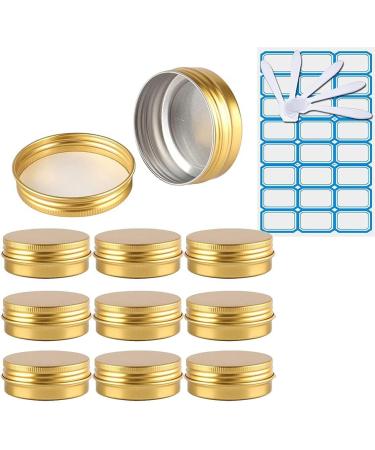 empty jars with lids cosmetic jar B0CKBSQRLW10 PC 30ml Empty Pink Round Aluminum Tin Jars with Screw Lids Cosmetics Lip Balm Containers Pots with 5X Spoon 1x Labels (Color : Roze Size : 30ml) (Colo