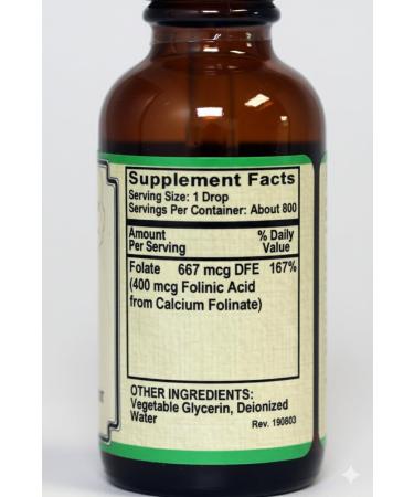 AlchePharma Folate Iiquid 667 mcg DFE, 400 mcg of Folinic Acid 800 Servings - Buy Online on GoSupps.com