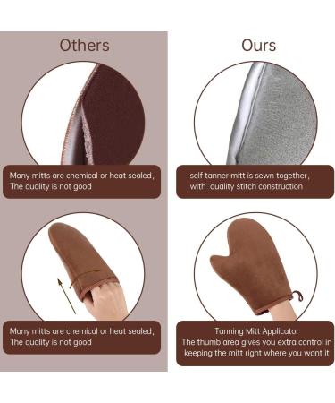 Self Tanning Mitt Applicator Kit - 4 Piece Set with Glove Exfoliating Mitt Mini Face Applicator & Back Lotion Applicator - Perfect for a Flawless Tan - Buy Online on GoSupps.com