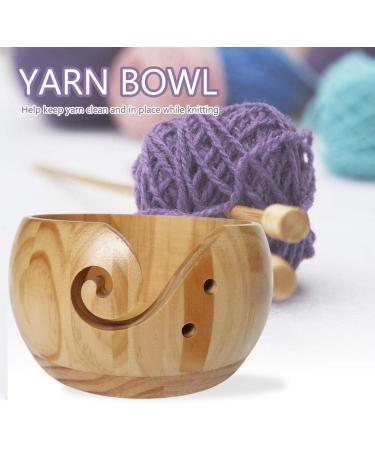 Beiyoule Handmade Bamboo Yarn Bowl - Knitting Wool Holder for Crochet and Embroidery - Wine Red - Buy Online on GoSupps.com