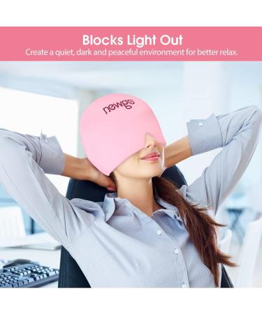 NEWGO Migraine Mask - Full Coverage Ice Headache Hat for Cold Compress Relief | Pink Sinus & Stress Relief - Buy Online on GoSupps.com