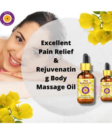 Deve Herbes Pure Mustard Oil - Cold Pressed Brassica Juncea with Glass Dropper - 5ml (0.16 oz) | Buy Organic Cooking Oil Online - Buy Online on GoSupps.com