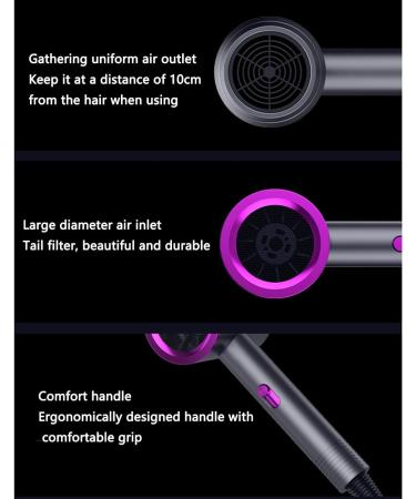 Hair Dryer Hairdryer Hairdryers for Women Travel Blow Dryer Hair Dryers Lightweight Household Hair Dryer with Blue Light Negative Ion Collector Nozzle (14X26X7CM yellow) 14X26X7CM Yellow - Buy Online on GoSupps.com