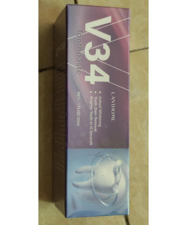 V34 Toothpaste - Purple Teeth Whitening & Tooth Stain Removal | Best Tooth Color Corrector for a Radiant Smile - Buy Online on GoSupps.com