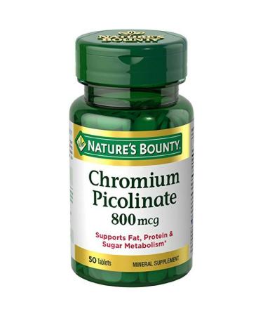 Nature's Bounty Mega Chromium Picolinate 800 mcg tablets 50 ea (Pack of 2) - Buy Online on GoSupps.com