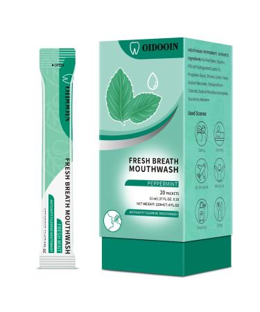 Oidooin Mouthwash Packets   Single Mouthwash Strips for Fresh Breath Airline Approved Travel Mouthwash Packets Great for After Meals  Hotels Dating Too(0.37 Fl OZ(Pack of 20)) 20 Count (Pack of 1)