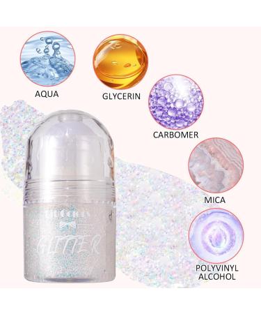  Eryndis Glitter Gel Roller Hair Roll-on Body Glitter Mermaid Body Glitter Body Glitter Long Lasting Powder for Festival Masquerade Birthday Makeup Face Hair Lip (#3 - Buy Online on GoSupps.com