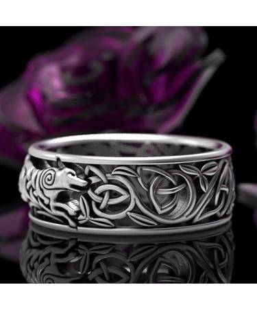 Cutesmile Vintage Silver Viking Wolf Celtic Ring - Size 7 - Buy Online on GoSupps.com