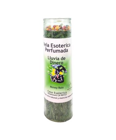 Money RAIN-Palm Wax Spiritual Intention Spell Candle- Green | Vela CASA ESOTERICA PERFUMADA- (Lluvia DE Dinero)