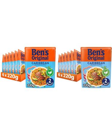 BEN'S ORIGINAL Caribbean Microwave Rice Bulk Multipack 6 x 220g pouches (Pack of 2)