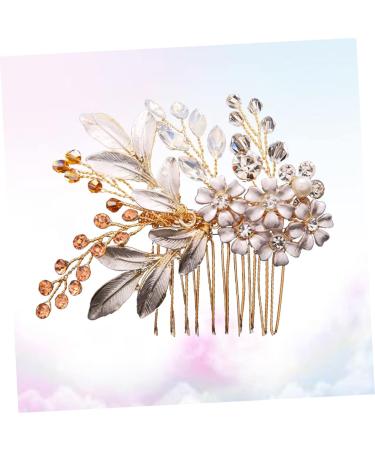FRCOLOR bridal headpieces for wedding gold hair accessories wedding hair clip pearl hair clip rhinestone barrettes bridal hair accessories pearl hair barrettes rhinestones bride comb - Buy Online on GoSupps.com