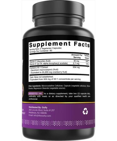 Oxify Cranberry Concentrate 25 200 mg | 120 Vegetarian Capsules | Gluten-Free Non-GMO | Supplement Made in USA - Buy Online on GoSupps.com