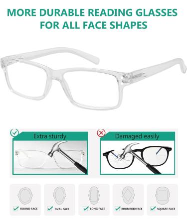 Eyekepper 5-Pack Classic Spring Hinge Reading Glasses - Sun Reading Glasses with Clear Lenses 2.0 Diopter - Stylish & Comfortable Vision Aid - Buy Online on GoSupps.com