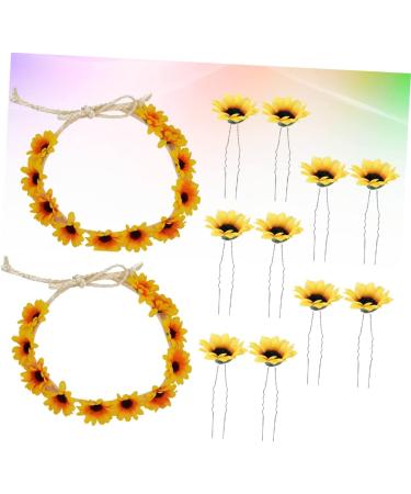 Angoily 4 Sets Hair Barrettes Hair Clip Tiara Sunflower Headband Headress Headgear Seaside Wreath Beach 1 count (Pack of 1) Yellowx2pcs - Buy Online on GoSupps.com