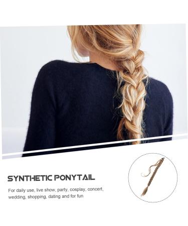 FRCOLOR Wig Women Ponytail Extension Braid Ponytail Long Ponytail Extension Clip Ponytail Extension Braid Hair Extension Human Synthetic High Temperature Wire Hair Piece Lengthen 80X3CM Golden - Buy Online on GoSupps.com