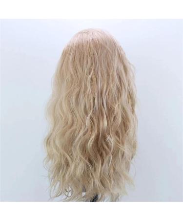 ELESTY Long Natural Curly Glueless Lace Front Wig - Golden Blonde Synthetic Hair for Women | Heat Resistant Daily Party Wig - Buy Online on GoSupps.com