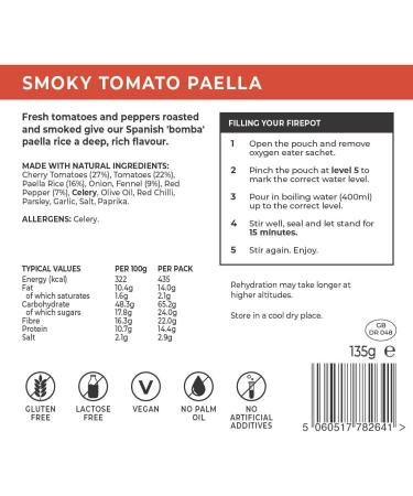 Firepot Smoky Tomato Paella (Regular) - Healthy VEGAN Dehydrated Expedition Food - Buy Online on GoSupps.com