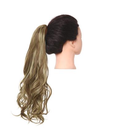 Shadow curly hair ponytail extensions claw in fake ponytail tail hair piece afro long clip in synthetic blonde pink wavy wig 10h24b 26inches
