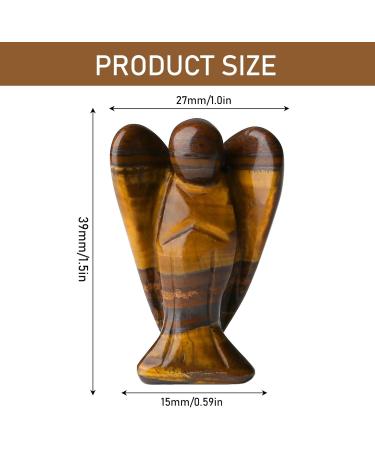 Enixwh 1.5in Tiger Eye Guardian Angel Figure | Healing Crystals & Gemstones | Polished Statue Lucky Charm for Decoration & Reiki Gifts - Buy Online on GoSupps.com