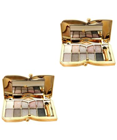Angoily 2pcs Colorful # With Glitter Flash Brush Colors & Makeup Eyeshadow Shadow Mirror Eye