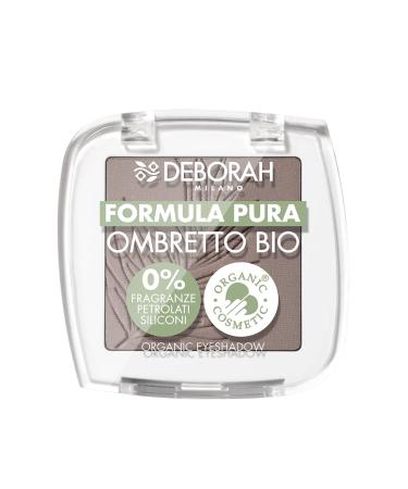 DEBORAH Deborah Mono Organic Pure Formula Eyeshadow Colour No. 09 Matt Grey Brown with ingredients 100% natural origin vegan and animal friendly