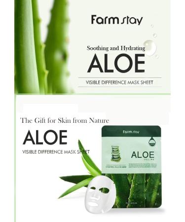 Farmstay Korean Aloe Hydration Facial Mask Sheet - Pack of 10 | Revitalize Dry & Dull Skin | Soothing & Hydrating | Let It Brighten Your Day - Buy Online on GoSupps.com