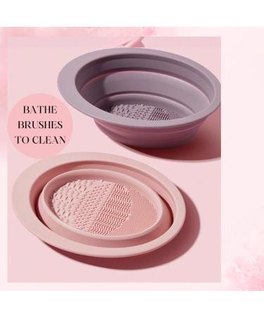 Makeup Brush Cleaning Pad Silicone Portable & Foldable Lilac - Buy Online on GoSupps.com