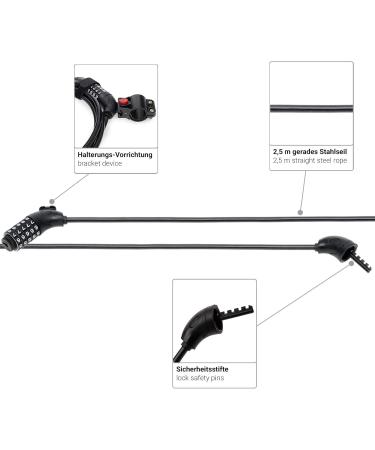 Qeedo Bike Trailer Lock - 2.5m x 8mm Bicycle Cable Lock for Secure International Shipping - Buy Online on GoSupps.com