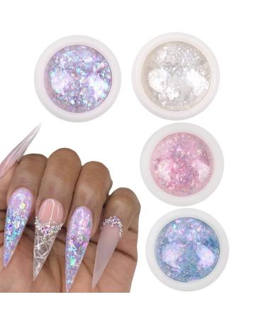 Opal Flakes Nail Sequins - Purple Holographic Glitter - DIY Nail Art Decoration Kit - Buy Online on GoSupps.com