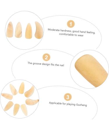 POPETPOP 8 Pcs Guzheng nail pieces Guzheng Tools instrument fake nails false nail tips Finger thumb picks Guzheng Nail Covers guitar nail picks portable child erhu musical instrument horns 3X1.2X0.1CM Light Yellow - Buy Online on GoSupps.com