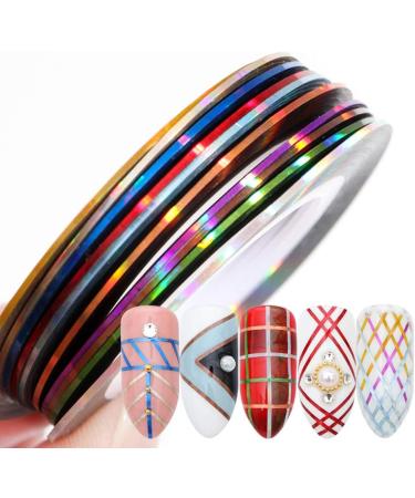 Tvoip 64 Rolls Nail Striping Tape Set | 32 Colors + 2 Tape Dispensers | Nail Art Decoration Stickers - Buy Online on GoSupps.com