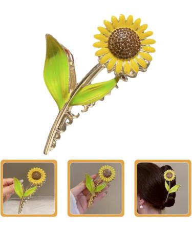 Healeved Sunflower Hair Claw Clip Non-Slip Hair Styling Claw Clips Flower Shaped Claw Clips for Women Girls Thin and Thick Hair - Buy Online on GoSupps.com