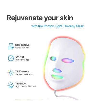 Angel Kiss LED Face Mask Light Therapy - 7 Color Blue & Red Light for Anti-Aging Skin Care | Facial Treatment Photon Mask for Wrinkle Removal & Skin Rejuvenation - Best Gift for Women - Buy Online on GoSupps.com