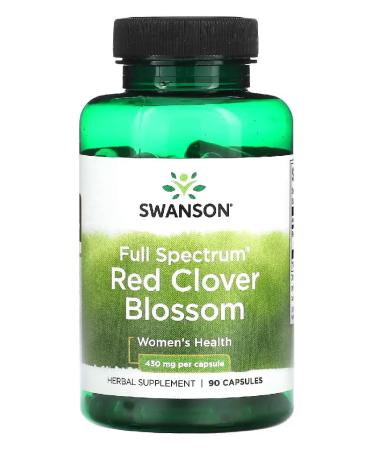 Swanson - Full Spectrum Red Clover Blossom 430mg | Dietary Supplement | Natural Support | Natural Health - 90 Capsules