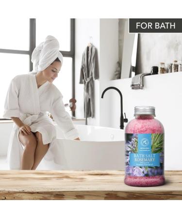 Buy Rosemary Salt 600g - Natural Sea Salt with Essential Rosemary Oil for Bathing Relaxation and Aromatherapy - International Shipping Available - Buy Online on GoSupps.com