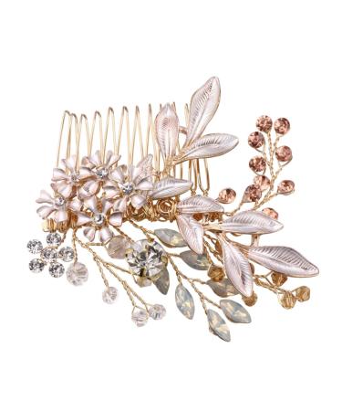 Ipetboom 1pc Wedding Hair Comb Accessorie Wedding Bridal Hair Clip Wedding Hair Side Combs Bridal Pearl Hair Comb Crystal Headpiece Pearl Hair Pin Bride European Style Wedding Accessories