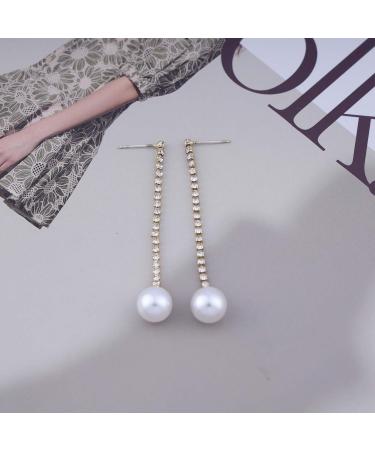 Shop Vintage Rhinestone Pearl Drop Earrings | Gold Tassel & Crystal Chain Jewelry for Women - Buy Online on GoSupps.com