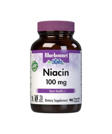 BlueBonnet Niacin 100 mg Vegetable Capsules, 90 Count ('743715004597)