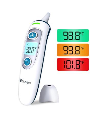 IPROVEN Digital Ear Thermometer for Adults, Kids and Babies Fast, Accurate and Easy to Use Ear and Forehead Mode, LED Display, Fever Alarm and 35 Memory Slots, iProven DMT-511