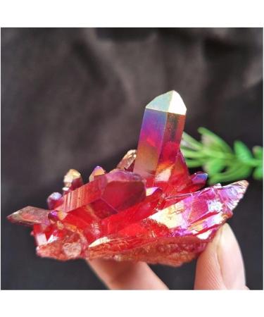 Natural Crystal Rough Red Aura Quartz Crystal Titanium Bismuth Silicon Cluster Rainbows Natural Stones and Minerals - Buy Online on GoSupps.com