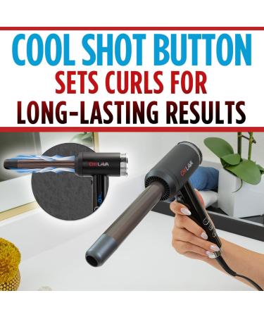 CHI Lava Curl Shot - Hair Curling Wand for Voluminous Shiny Curls | Ergonomic Design Lower Temperature Long-Lasting Results - Free International Shipping - Buy Online on GoSupps.com