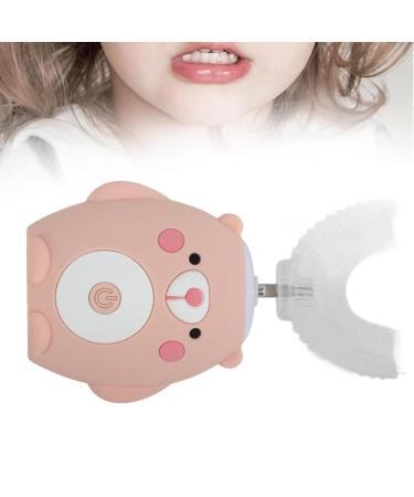 Kids U-Shaped Electric Toothbrush - Cute Cartoon Bear Design IPX7 Waterproof Automatic Tooth Whitening Oral Care (Pink) - Buy Online on GoSupps.com