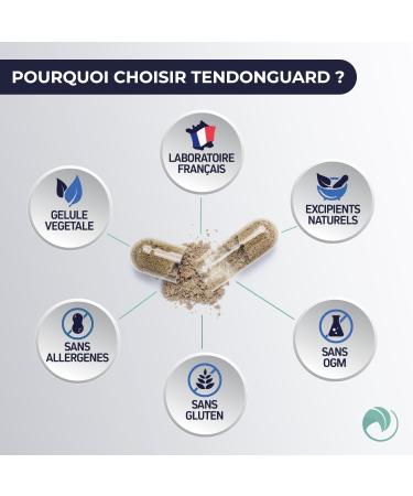 Prescription Nature - TENDOGUARD - Food Supplement with Vitamin Collagen Hyaluronic Acid and Chondroitin - Tendons - Made in France - 60 Capsules - Buy Online on GoSupps.com