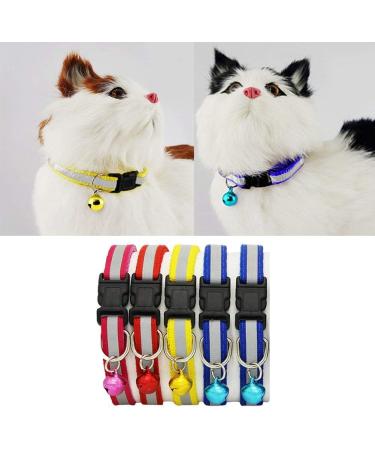 Energetic Adjustable Reflective Pet Collar Safety Release Buckle with Bell for Dog Cat (Yellow) - Buy Online on GoSupps.com