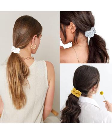 Bellisia Scrunchies for Women's Hair Scrunchies 100% Cotton Hair Scrunchy Elastic Hair Ties Hair Scrunchie Bobbles Hair Bands Ponytail Holder Hair Accessories Fashion - Buy Online on GoSupps.com