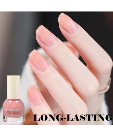 Jelly Nail Polish Pink Translucent Nail Polish Neutral Color Nude Pink Gel Nail Varnish Quick Drying Long Lasting Nail Art French Manicure DIY at Home 009 - Buy Online on GoSupps.com