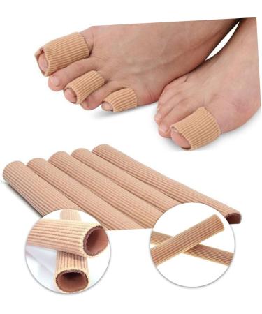 Gel Finger Toe Covers - 2pcs Elastic Wrap Bandages for Thumbs & Toes - Thumb Protector Sleeves - Ribbed Flesh Color Tubes - Buy Online on GoSupps.com