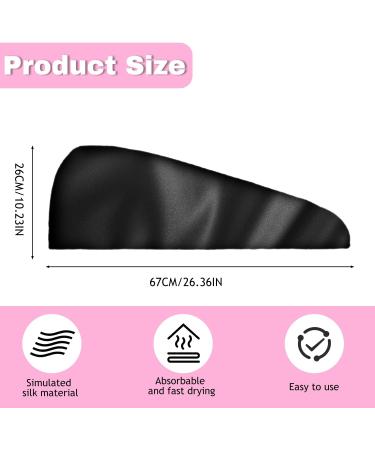 AMORISE Microfiber Hair Towel Set - Quick-Drying Satin Hair Turban (Black Pink White) - 3 Piece Hair Care Essentials for Effortless Drying - Buy Online on GoSupps.com