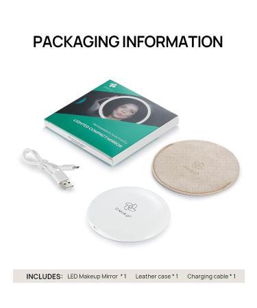 OMIRO Compact LED Makeup Mirror for Travel and Purse - White | Women's Gift for Birthday & Valentines Day - Buy Online on GoSupps.com